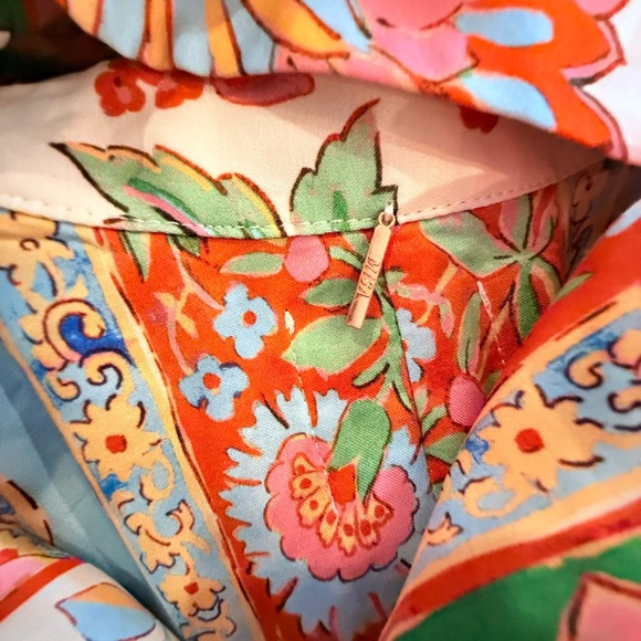 Misa Los Angeles Floral Button Down Shirt - Pink, Green, Red - Picture 10 of 11